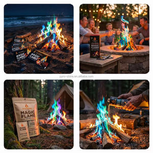 Pacchetti di Polvere Magica per Fiamme Colorate che Creano Fiamme Arcobaleno Incantevoli per Caminetto Interno e Falò all'Aperto - Product Image 4