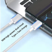 Nouvelle arrivée câbles de données chargeurs en gros adaptateurs type C câble de charge rapide USB 2.0 C-C câble tressé pour chargeurs de téléphone portable