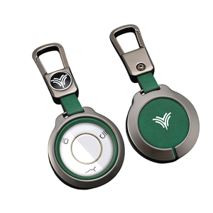 Porte-clés de voiture porte-clés en alliage de zinc avec couvercle en métal en cuir véritable porte-clés intelligent protecteur pour Neta V/U - Product Image 1