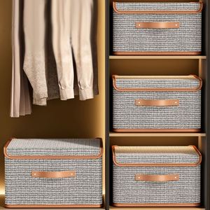 Wholesale Oxford Cloth Storage <b>Bins</b> Clothes Storage Box with Lid Household Large Capacity Storage Box Drawer Organizer for Jeans - Product Image 2
