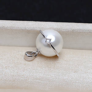 Colgante de Globo de Plata S925 con Perla de 9-10 mm, Accesorios de Bricolaje para Mujer, Bandeja Vacía, Producto Semiacabado 3934 - Componentes para Joyería - Product Image 4