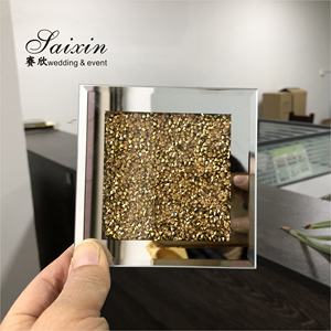 Saixin-posavasos decorativo, posavasos de cristal con diamantes, purpurina triturada, para bebidas, venta al por mayor - Product Image 5