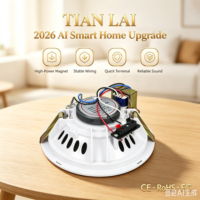 TL-601 6 Inch 10W 70V 100V Professional Flush Mount In-Ceiling Speaker for Home Office Hotel Commercial BGM PA System