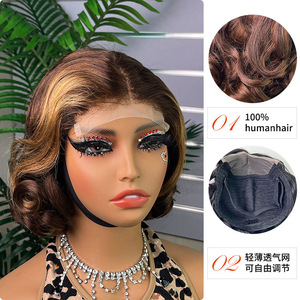 วิกผมหยิกสั้นลูกไม้ด้านหน้า5*5 - Product Image 4