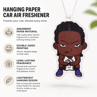Désodorisant de voiture en papier personnalisé, promotionnel, économique et tendance, avec capteur de vibration à entraînement électrique pour une utilisation portable dans les toilettes