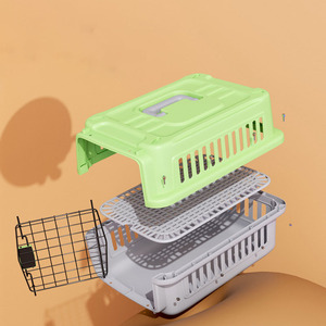 Nouvelle conception de transporteur d'animaux de compagnie portable en plastique pour l'extérieur, compatible avec les vols en avion, pour chiens et chats - Product Image 3