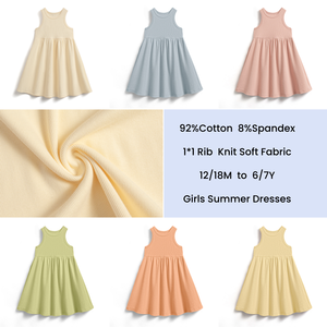 DC Mode Enfant Robes Filles Coton Biologique Tricot Sans Manches Tank Petites Filles 12M-7Y Été Détente Maison - Product Image 4