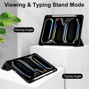 <span class=keywords><strong>Funda</strong></span> de Cuero PU para <span class=keywords><strong>iPad</strong></span> Pro 11 2024 M4 2025 M5, Ultrafina, Parte Trasera Transparente, Impresión de Logotipo Personalizado, Entrega Rápida, Venta al Por Mayor de Fábrica - Product Image 3