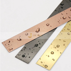 LL306 Bande plate en acier inoxydable de haute qualité, finition miroir doré, pour la décoration des murs, des meubles et des armoires - Product Image 2