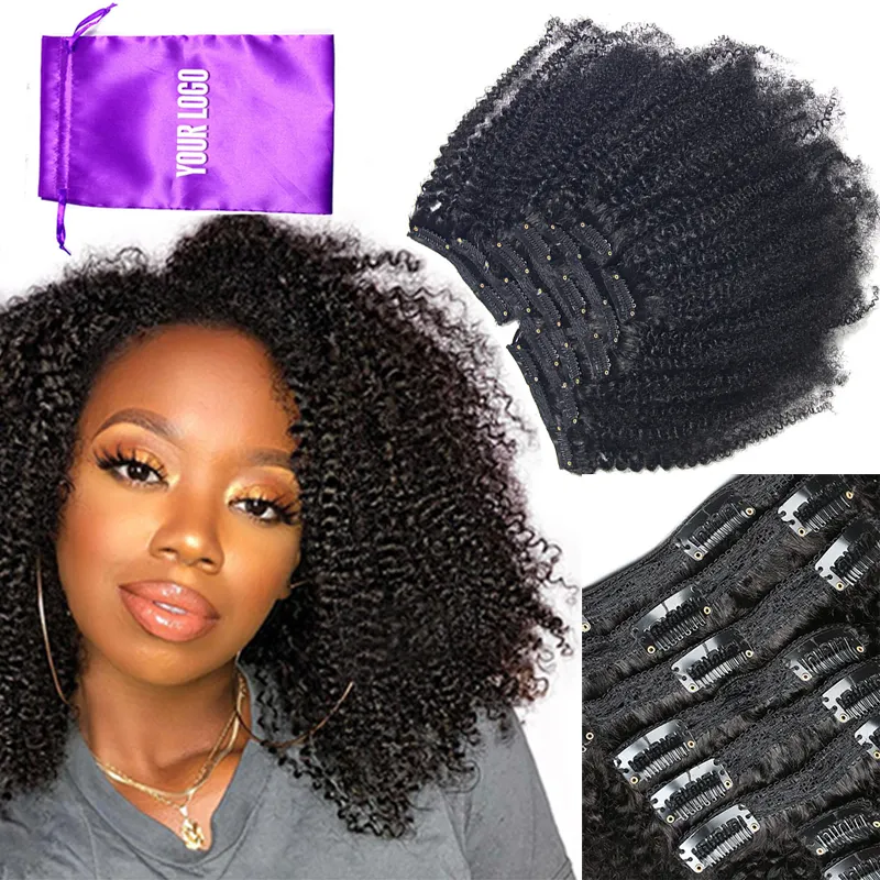 Brazilian Virgin Remy 3a 3b 3c 4a 4b Afro Kinky Curly Clip Hair In Hair  Extensions Kinky Curly 100% Human Hair 4c Kinky Clip Ins - Buy Clip In  Extensions Human Hair,Clip