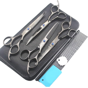 Tijeras de Entresacar Profesionales para Perros, Curvas, de Acero Inoxidable, 6 Pulgadas, para Diestros, Punta Afilada, 4Cr13, Hechas a Mano, para Peluquería Canina - Product Image 1