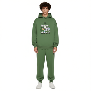 Ensemble survêtement homme personnalisé à capuche motif dessin animé, sweat-shirt et pantalon de survêtement par Conceptcase, coupe ample, polyester coton, séchage rapide - Product Image 1