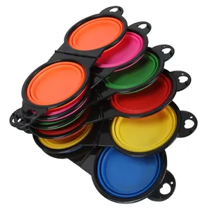 Tazón de viaje de silicona para perros, 2 en 1, doble tazón plegable para comida y agua, para caminar al aire libre, acampar y viajar, 1 ud. - Product Image 6