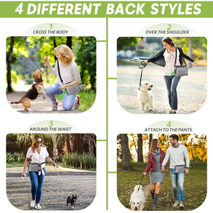 Riñonera portátil para caminar con perros, dispensador de bolsas para excrementos integrados y múltiples bolsillos, incluye Clip para cinturón de cintura, hombro ajustable - Product Image 3