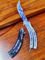 Couteau de survie pliant sans lame, style papillon, haute qualité, très vendu, pour l'entraînement, la chasse, le camping et la randonnée
