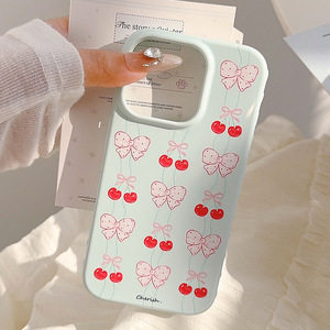 เคสรูปโบว์เชอร์รี่หวานสำหรับ iPhone16 Pro Max, สำหรับ iPhone 17เคสนิ่มคลุมทั้งเครื่องสำหรับ iPhone 15และ14กรอบป้องกันการกระแทก - Product Image 3