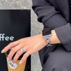 <span class=keywords><strong>Bracelet</strong></span> de chaîne en métal pour filles cool de mode de luxe pour <span class=keywords><strong>Apple</strong></span> <span class=keywords><strong>Watch</strong></span> Series 10 9 8 7 6 SE <span class=keywords><strong>5</strong></span> 3 45/44/42/41mm <span class=keywords><strong>Bracelet</strong></span> rond de mode 46mm - Product Image 6