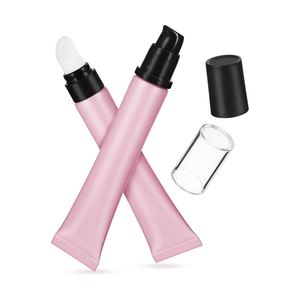 Tube cosmétique vide de luxe rose en gros de 20g pour sérum et crème contour des yeux avec applicateur en alliage de zinc - Product Image 1