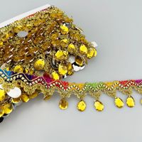 Haute qualité Polyester 4CM large garniture colorée métallique Scrallop dentelle coupe pour la décoration de vêtements de Table