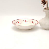 Assiettes et bols en céramique blanche 20 pièces, tasses, arbres rouges, étoiles, grès, ensemble de dîner, éléments de Noël, ensembles de vaisselle pour restaurants