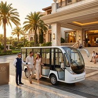 Bus touristique électrique 11 places avec frein à disque double circuit, brevet anti-recul et suspension McPherson pour sites touristiques