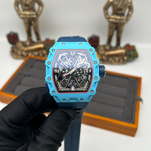 Luxury Mens Automatic Skeleton WatchCarbon Fiber CaseSilicone Strap ButterflyStyle Movement SportBusiness Style - Product Image 4