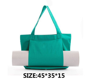 Bán Buôn Chất Lượng Cao Tùy Chỉnh In Logo Giá Rẻ Tái Sử Dụng Mua Sắm Túi Đồng Bằng Màu Trắng Trống Bông Yoga Mat Vải <span class=keywords><strong>Tote</strong></span> Túi Phụ Nữ - Product Image 2