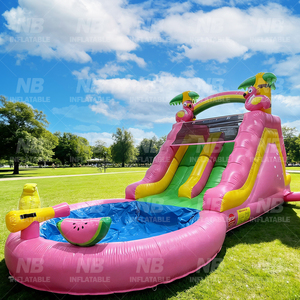Commercial PVC Inflatable Water Park <b>Slides</b> With Splash Pool Event Rental <b>Slide</b> <b>Small</b> for Kids Inflatable Castle Tropical - Product Image 5