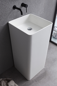 Vasque sur pied carrée en surface solide pour salle de bain, vente en gros - Product Image 4