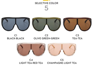 Nueva moda Y2K Hip Hop marco grande lentes de una pieza gafas de sol originales mujeres hombres gafas de sol de gran tamaño Lunette De Soleil Luxe - Product Image 6