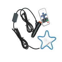 Lumière d'ambiance LED multicolore en forme d'étoile pour modification de fenêtre de voiture, décoration intérieure de voiture, lumière lumineuse en forme de cœur