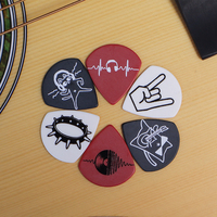 6 pièces/ensemble Médiators de guitare de haute qualité, design minimaliste de chat, ensemble de médiators de guitare, style rock