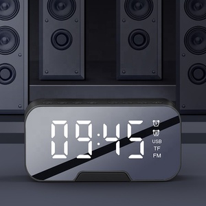 Haut-parleur BT miroir horloge de bureau numérique lumière LED bureau et table radio FM réveil électronique multifonctionnel <span class=keywords><strong>2023</strong></span> - Product Image 3