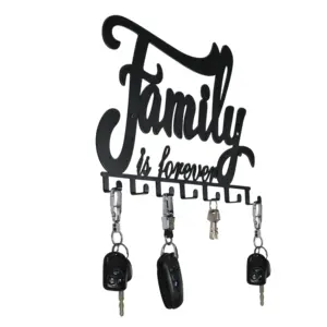 Family Is Forever Wall Mounted Key Hanger Rack Home Assesories Decor Metal Wall Key Holder For Wall