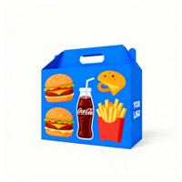 Cajas de Papel Kraft Desechables para Empacar Hamburguesas de Pollo y Papas Fritas, Cajas de Papel para Empacar Pollo Frito, Empaque de Alimentos de Papel Kraft Personalizado