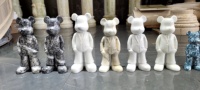 Artisanat en marbre naturel, ornements mignons ours violente, décoration de la maison, décoration du salon, Statues en brique de marbre, nouvelle collection 2023
