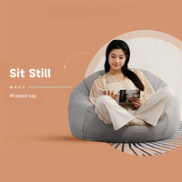 Housse de pouf, bean bag, fauteuil paresseux en tissu lin pour salon et chambre à coucher, style tatami