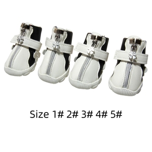 4 Pezzi Scarpe Antiscivolo Impermeabili in PU <span class=keywords><strong>per</strong></span> Cuccioli, Sneakers Ecologiche Traspiranti <span class=keywords><strong>per</strong></span> Cani - Product Image 3