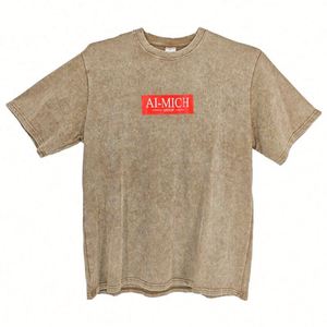 Design Cotton Custom DTG logo Tee Acid Washed Spray White T <b>Shirt</b> Print T-<b>shirt</b> - Product Image 4