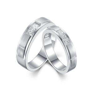 Bague de mariage en or blanc 18 carats faite à la main de haute qualité diamant naturel taille brillant réglage de la broche Style classique chrétien rapide - Product Image 1