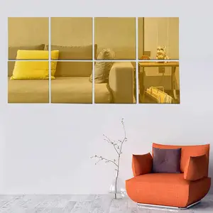 Abnehmbare Acryl spiegel Wanda uf kleber Abziehbilder Große quadratische Spiegel fliesen für Home Gym Apartment Wohnzimmer Schlafzimmer Dekor