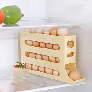 IStapromo Gifts 4 Tiers <b>Egg</b> Holder <b>Egg</b> Organizer <b>Storage</b> Container Rolling Rack Large Capacity <b>Egg</b> <b>Storage</b> Box for Home Fridge - Product Image 5
