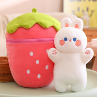 Nuevo patrón gran oferta 2 en 1 almohada de peluche de animales de peluche transformación divertida zanahoria conejito juguetes de peluche para niños
