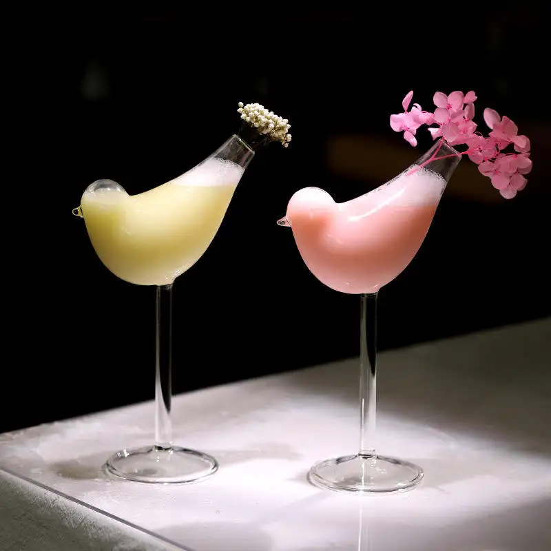 Hot Sale Unique 150Ml Bird Shaped Drinking Glasses Cup Crystal Creative Animal Shape Cocktail Glass For Beverage Bar