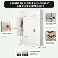 Système de garde-robe en promotion, accessoires de garde-robe à portes coulissantes, armoire de chambre moderne autoportante en bois pour villa