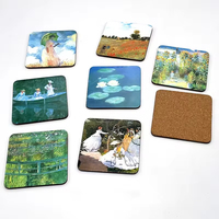 Sous-verres en MDF personnalisés avec logo imprimé, sous-verres ronds et carrés en liège, sous-verres en bois de 4 pouces pour boissons, vente en gros de cadeaux souvenirs