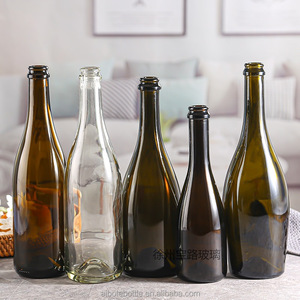 Botellas de Vidrio Ámbar para Vino Tinto de 750 ml, Color Marrón Verde Antiguo Personalizado, en Stock - Product Image 2