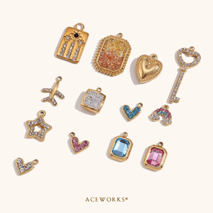 ไอคอนประกาย CZ |   จี้ห้อยประดับเพชรซิร์คอน ทำจากสแตนเลสสตีลชุบทอง 18K PVD สำหรับทำเครื่องประดับ |   กันน้ำและป้องกันการแพ้ - Product Image 3