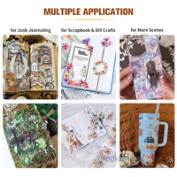 Ruban adhésif transparent en PET à thème floral 3D personnalisé pour emballage cadeau, emballage de marque, scrapbooking, rouleaux d'autocollants