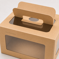 Scatole per Torte Personalizzate in Carta Kraft con Finestra e Manici, per Pasticceria e Panetteria, Disponibili in 6, 8, 10, 12 Pollici
